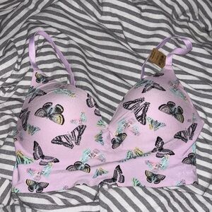 Pink Victoria’s Secret
Pink butterfly bra 
XL